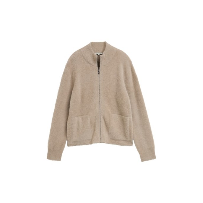 Tom Tailor vest harig rits Taupe